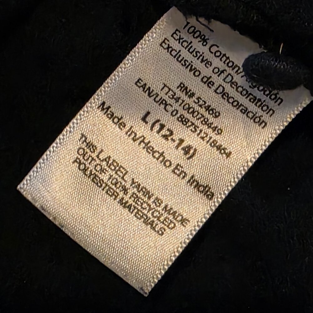Little Black Dress Cotton Size 12 Large Lagenlook Flowy - Picture 7 of 15